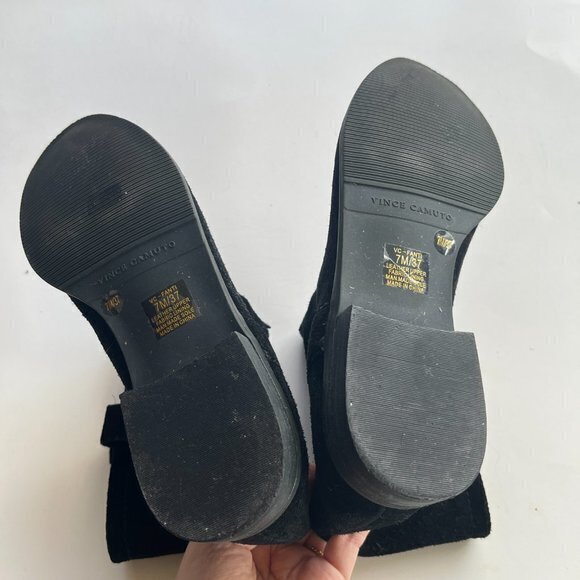 Vince Camuto Fanti‎ Suede Slouch Boot Black Women Size 7M Ankle Booties Shoes - Picture 7 of 7